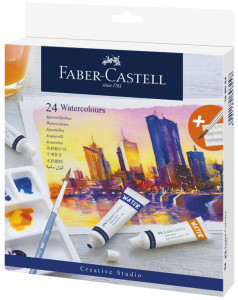 FABER-CASTELL Aquarelle en tube, étui carton de 24