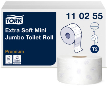 Restposten: TORK Minirollen-Toilettenpapier Jumbo, 3-lagig,