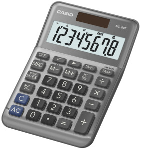 CASIO Calculatrice de bureau MS-80F, 8 chiffres, argent