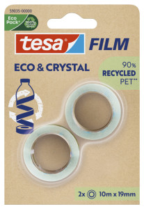 tesa Film ruban adhésif ECO & CRYSTAL, 19 mm x 33 m, blister