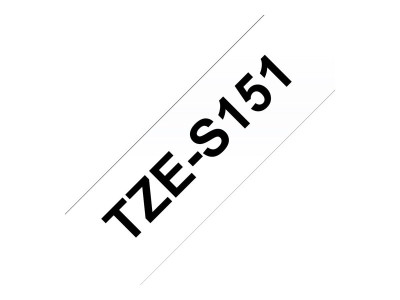 Brother : TZE-S151 LAMINATED tape 24MM 8M NOIR/TRANSPARENT