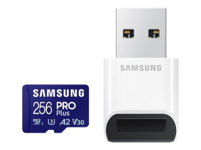Samsung : MB-MD256SB avec W MSD CARD/PRO PLUS avec READER 256GBR180 avec 130 MB/S