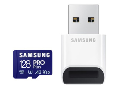 Samsung : MB-MD128SB avec W MSD CARD/PRO PLUS avec READER 128GBR180 avec 130 MB/S