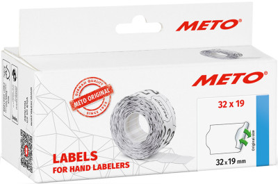 METO Étiquette pour étiqueteuse de prix, 32 x 19 mm, blanc