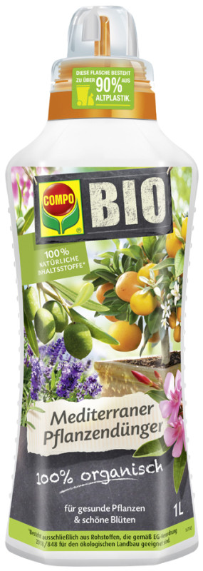 COMPO BIO Mediterraner Pflanzendünger, 1 Liter Dosierflasche