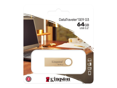Kingston : 64GB DT USB 3.2 220MB/S GEN 1 METAL SE9 G3