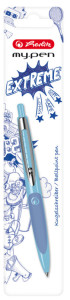herlitz Stylo à bille rétractable my.pen, bleu/blanc