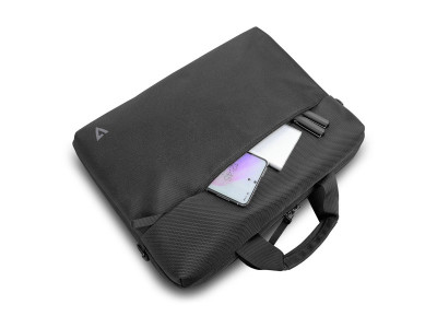 V7 : 16IN ECOFRIENDLY RPET BRIEFCASE TOPLOAD PROFESSIONAL BLACK