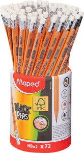Maped Crayon BLACK'PEPS, avec gomme, pot de 72
