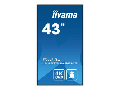 Iiyama : 43IN IPS PANEL 4K UHD 3840X2160 8MS 24/7 500CD/M2 1200:1 3XHDMI