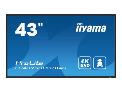 Iiyama : 43IN IPS PANEL 4K UHD 3840X2160 8MS 24/7 500CD/M2 1200:1 3XHDMI