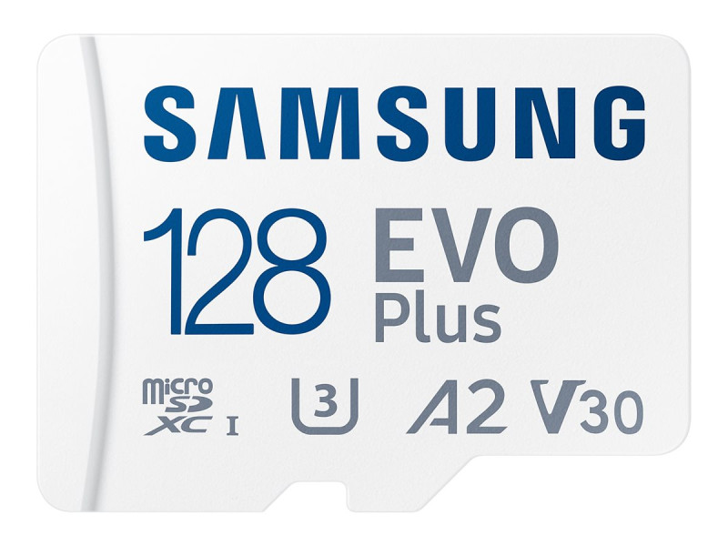 Samsung : EVO PLUS MICROSDXC UHS-I card avec ADAPTER 128GB 160MB/S U1 V1