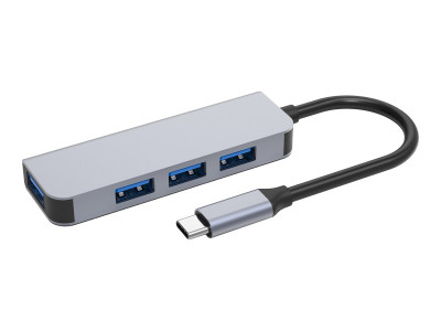 DLH : USB-C (M) HUB avec 4 USB-A (F) PORTS - 13CM cable - 4X USB-A 3.