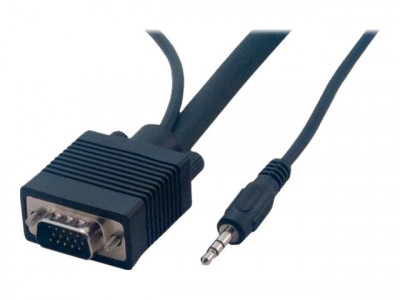MCL Samar : CABLE VGA + JACK 3 5MM MALE / M VGA + AUDIO cable MALE / MALE - 3M