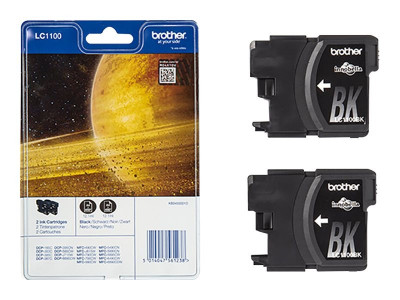 Brother : LC-1100 pack 2 CART NOIR BLIST pour DCP385C/585C MFC490C/790CW