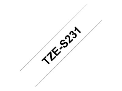 Brother TZE-S231 ruban laminé P-Touch 12mm 8M Noir sur Blanc