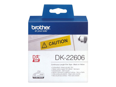 Brother DK-22606 Ruban film continu NOIR sur JAUNE largeur 62 mm et longueur 15 m
