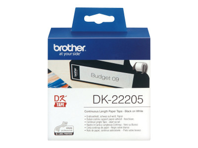Brother : DK CONTINUOUS LABELS WHITE F/ QL-500/550 papier 30.48M 62M
