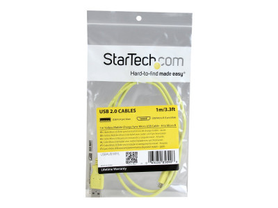 Startech 1M PHONE CHARGE cable USB TO THIN MICRO USB SYNC - Jaune
