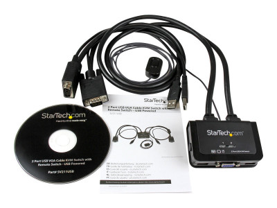 Startech : COMMUTATEUR / SWITCH KVM USB VGA A 2 PORTS avec CABLES KVM