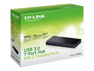 TP-Link : UH720 7 PORT USB 3.0 HUB W/ 2 PORTS