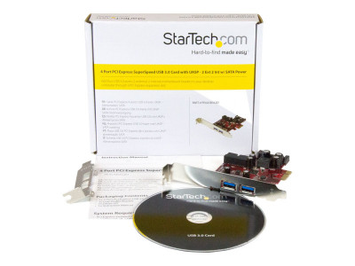 Startech : CARTE CONTROLEUR PCIE 4 PORTS USB 3.0 avec UASP et ALIM. SATA