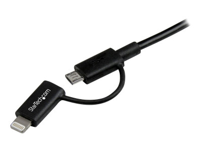 Startech : CABLE LIGHTNING OU MICRO USB VERS USB 1 M - M/M - NOIR