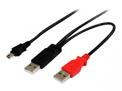 Startech : Cable USB 2.0 en Y A VERS MINI B 1 8 M pour disque DUR externe