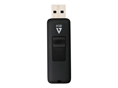 V7 : 4GB FLASH drive USB 2.0 BLACK RETRACTABLE CONNECTOR RTL