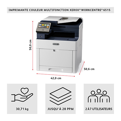 Xerox 6515dni 6515 dimensions et caractéristiques de l'imprimante