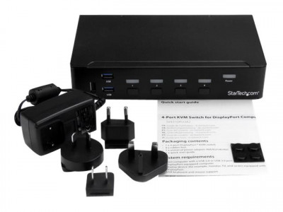 Startech : SWITCH KVM USB DISPLAYPORT A 4 PORTS avec HUB USB 3.0 - 4K