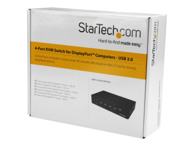 Startech : SWITCH KVM USB DISPLAYPORT A 4 PORTS avec HUB USB 3.0 - 4K