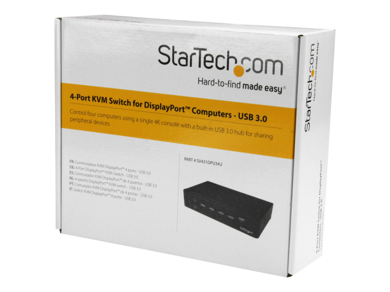 Startech - STARTECH KVM switch écran clavier souris USB à 2 ports  DisplayPort 4K 60 Hz - Commutateur KVM - Hub USB 3.0 - 2 Ordinateur(s) -  Switch - Rue du Commerce