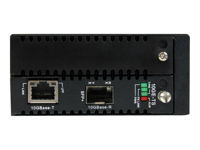 StarTech.com Convertisseur fibre optique vers RJ45 avec fente SFP+ ouverte  - 10GBASE-T - Ethernet à fibre 10 Gb (MCM10GSFP) - convertisseur de média à  fibre optique - 10 GigE (MCM10GSFP)