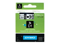 Dymo : Ruban  D1 9mm x 7m Noir/Transparent