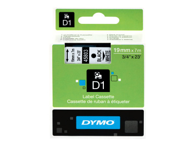 Dymo : Ruban  D1 19mm x7m Noir/Blanc