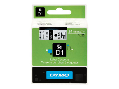 Dymo : Ruban  D1 24mm x7m Noir/Blanc