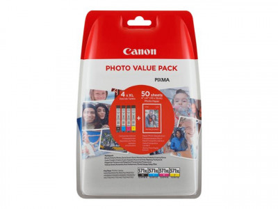 Canon CLI-571XL Photo Value Pack des 4 cartouches encres XL CMJN