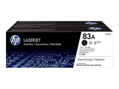 HP : cartouche toner 83A BLACK dual pack