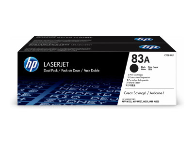 HP : cartouche toner 83A BLACK dual pack