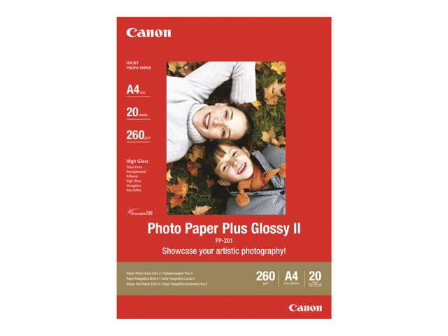 Canon Photo Paper Plus Glossy II PP-201 Papier photo Brillant 100 x 150 mm 260 g/m² 50 feuilles