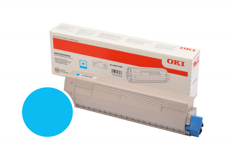 OKI Toner Cyan 7000 pages pour C823 C833 C843