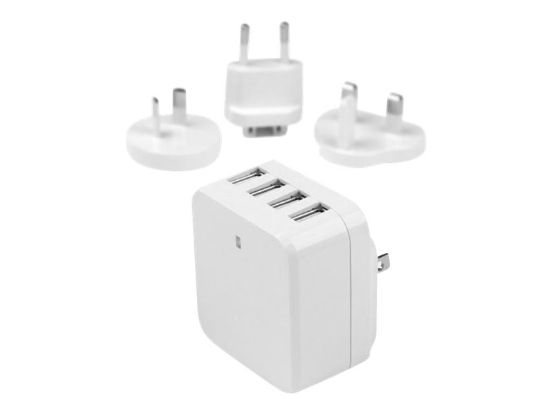 Startech : CHARGEUR MURAL USB 4 PORTS - ADAPTATEUR SECTEUR USB - BLANC