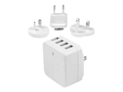 Startech : CHARGEUR MURAL USB 4 PORTS - ADAPTATEUR SECTEUR USB - BLANC