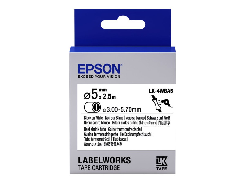Epson : TAPE - LK4WBA5 HST BLK/ WHT D5/2 5