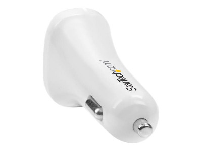 Startech : CHARGEUR de VOITURE A 2 PORTS USB - 24 W / 4 8 A - BLANC