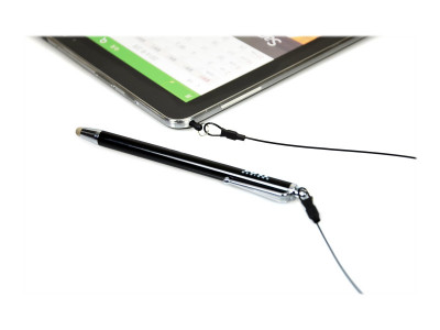 Port Technology : STYLET TABLETTE et TELEPHONE NOIR EMBOUT GOMME + JACK