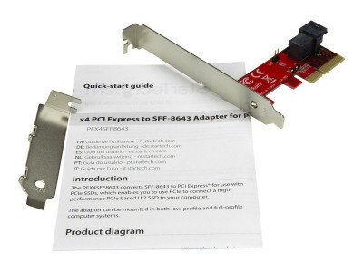 Startech : ADAPTATEUR PCIE X4 VERS SFF-8643 pour SSD U.2 NVME 2 5