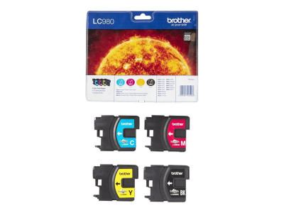Brother : LC980VALBP  Cartouche impression - 1 x noir  jaune  cyan magenta