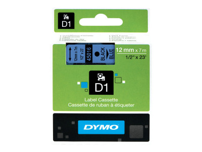 Dymo : Ruban  D1 12mm x7m Noir/Bleu